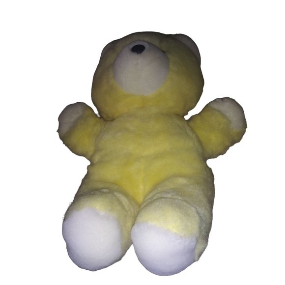 VTG Heart To Hear Yellow Bear Stuffed Animal Yellow Pajamas Stuffed Heart Plush - Picture 5 of 11